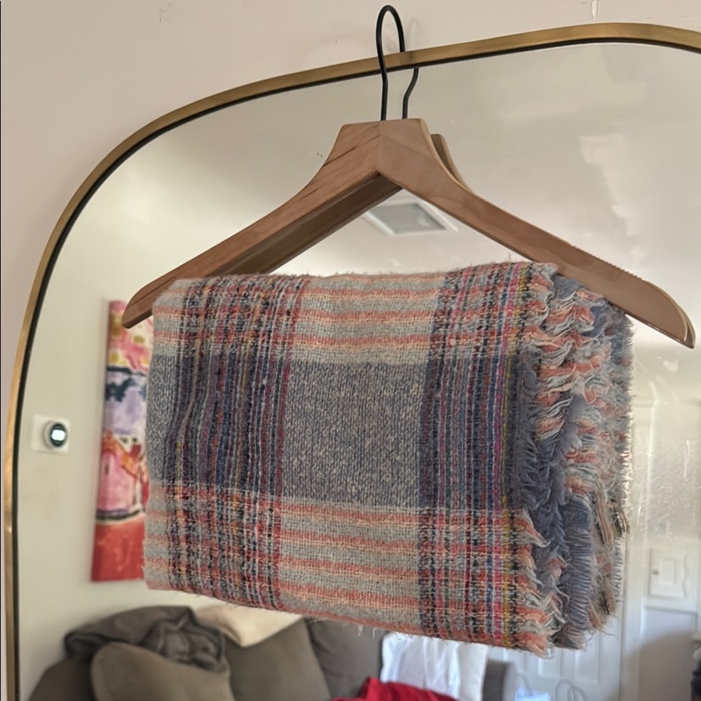 Cozy Multicolor Plaid Scarf Throw